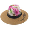 Palarie dama, maro, de vara, cu imprimeu floral, Thelia - Pursehuit.ro