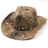 Palarie dama, maro, stil cowboy, de vara, Chaima