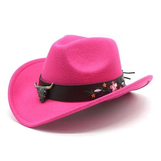Palarie dama, roz, stil cowboy, Priska - Pursehuit.ro