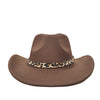 Palarie maro, stil cowboy, handmade, reglabila, cu accesoriu detasabil, Sillas