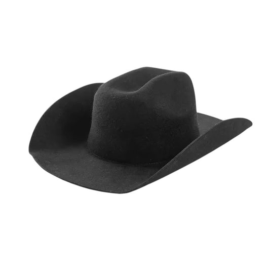 Palarie Fedora, neagra, din lana, stil cowboy, reglabila, Daria