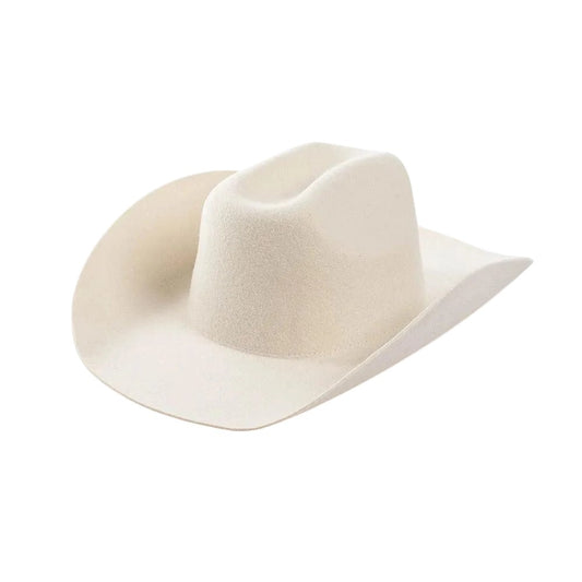 Palarie Fedora, alb unt, din lana, stil cowboy, reglabila, Chelsea