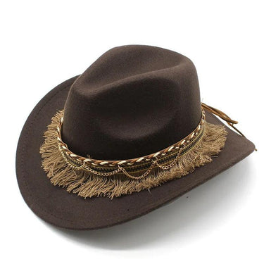 Palarie maro, stil cowboy, reglabila, cu accesoriu detasabil, Soffy - Pursehuit.ro