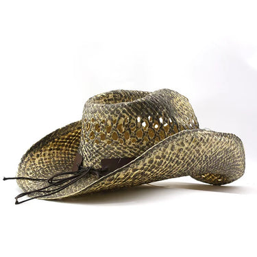 Palarie dama, bej, de vara, din paie, stil cowboy, Achena