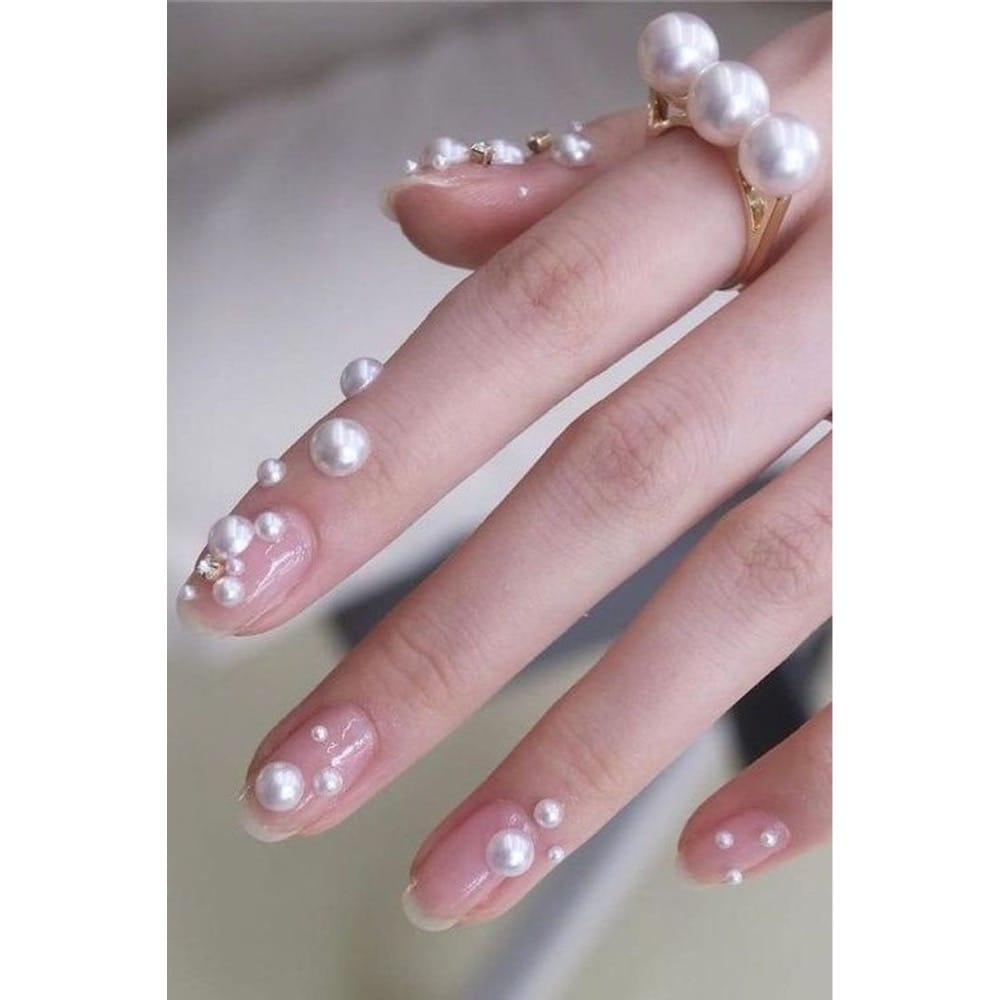 Perle adezive pentru mirese, diverse marimi, albe, Benny C3 - Pursehuit.ro