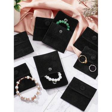 Pouch pentru cadou sau depozitare bijuterii, negru, 7 cm x 7 cm - Pursehuit.ro
