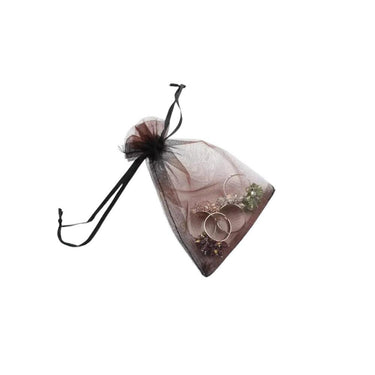 Saculet organza maro inchis aprox. 8.5 cm x 11.5 cm - Pursehuit.ro