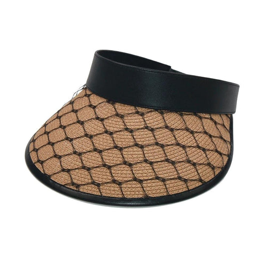 Sapca tip vizor, bej, cu plasa neagra, Patience - Pursehuit.ro