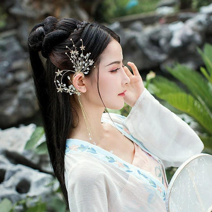 Set 2 Accesorii de ureche, stil ear cuff, aurii, cu pietre, Amdi C3 - Pursehuit.ro