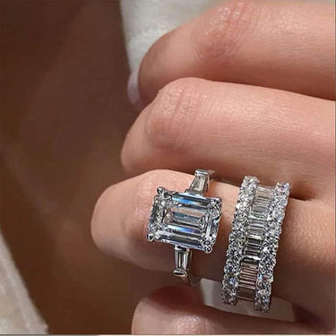 Set 2 Inele argintii, cu pietre din zirconiu, Minessa C24 - Pursehuit.ro