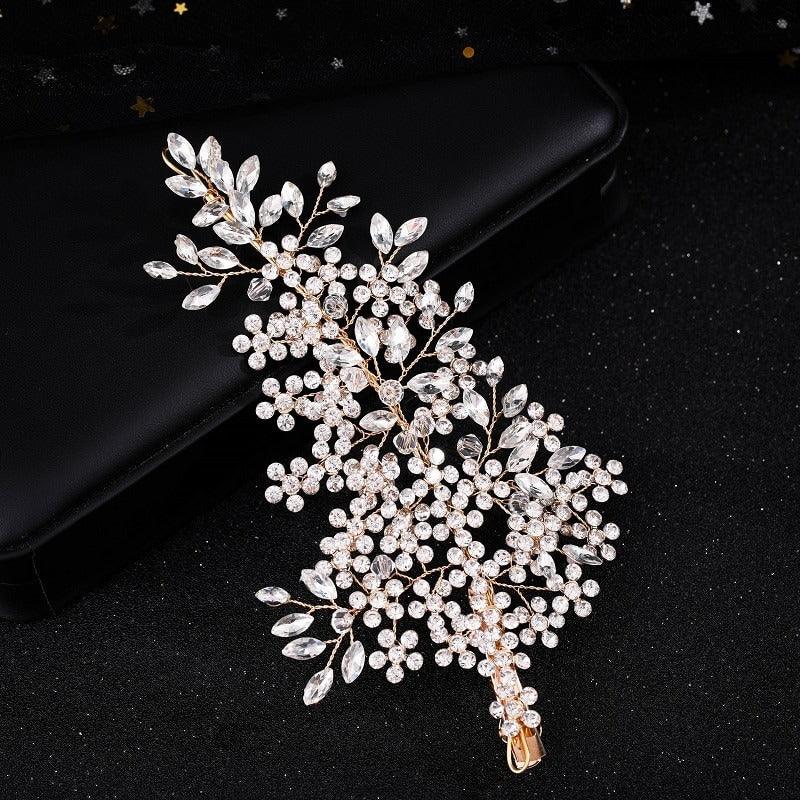 Set 2 accesorii de par, aurii, cu pietre, Mabel C3 - Pursehuit.ro