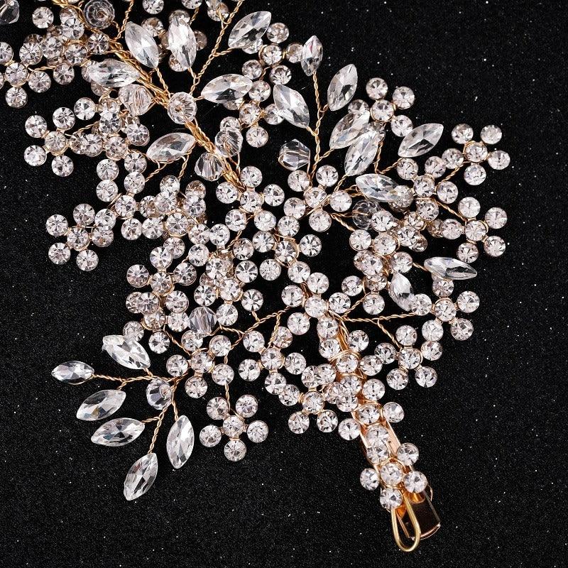 Set 2 accesorii de par, aurii, cu pietre, Mabel C3 - Pursehuit.ro