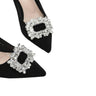 Set 2 brose, argintii, pentru pantofi, cu clips si pietre, Ottella C6 - Pursehuit.ro