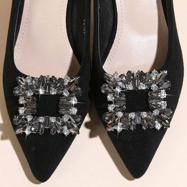 Set 2 brose, argintii, pentru pantofi, cu clips si pietre, Paola C6 - Pursehuit.ro