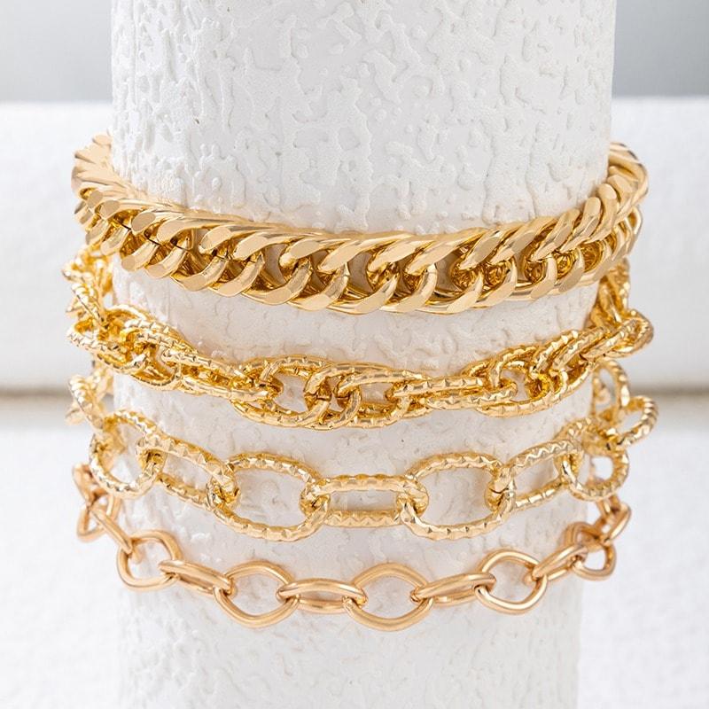 Set 4 bratari de picior, cu zale, Cheyenne C2 - Pursehuit.ro