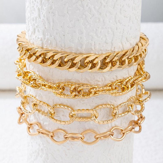 Set 4 bratari de picior, cu zale, Cheyenne C2 - Pursehuit.ro