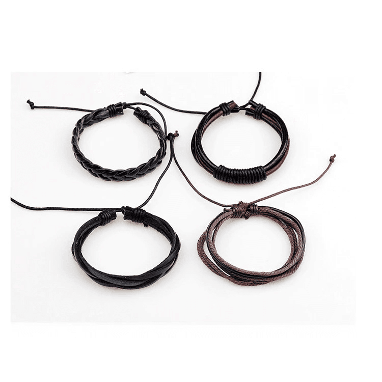 Set 4 bratari, din piele ecologica, Odelia C1 - Pursehuit.ro