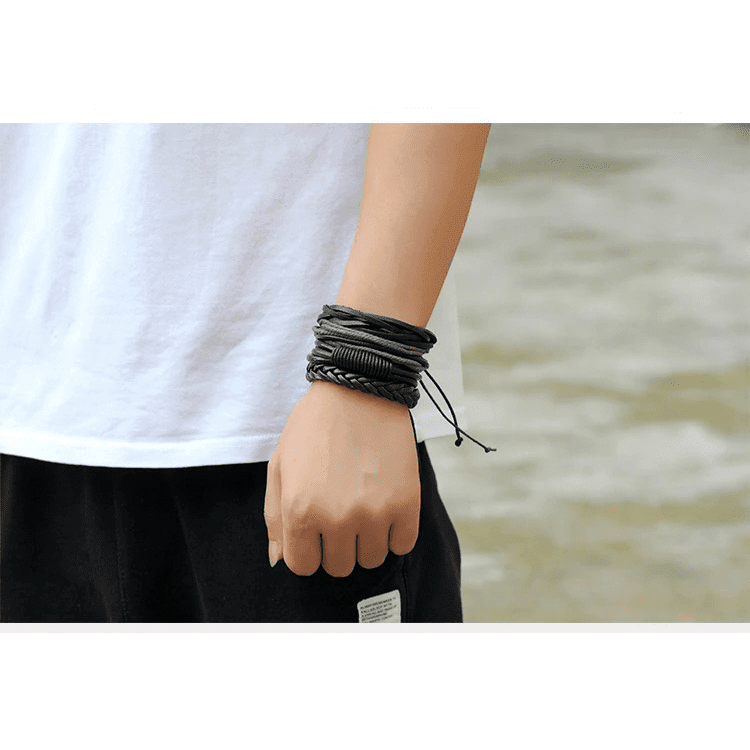 Set 4 bratari, din piele ecologica, Odelia C1 - Pursehuit.ro