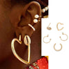 Set cercei aurii, ear cuff, cu perlute, Catrine C4