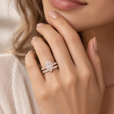 Set 2 Inele rose gold, cu pietre din zirconiu, Mindie C1