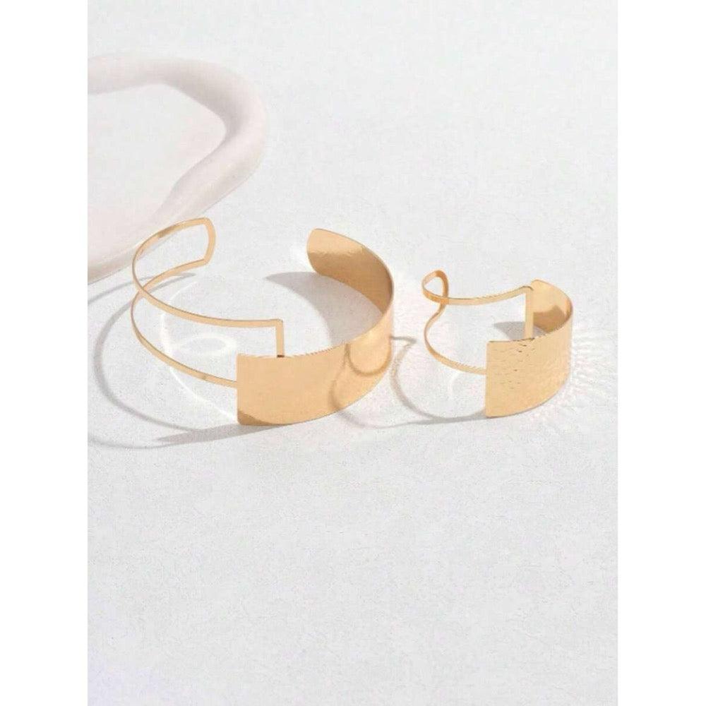 Set colier choker si bratara, auriu, texturat, Jousia C16